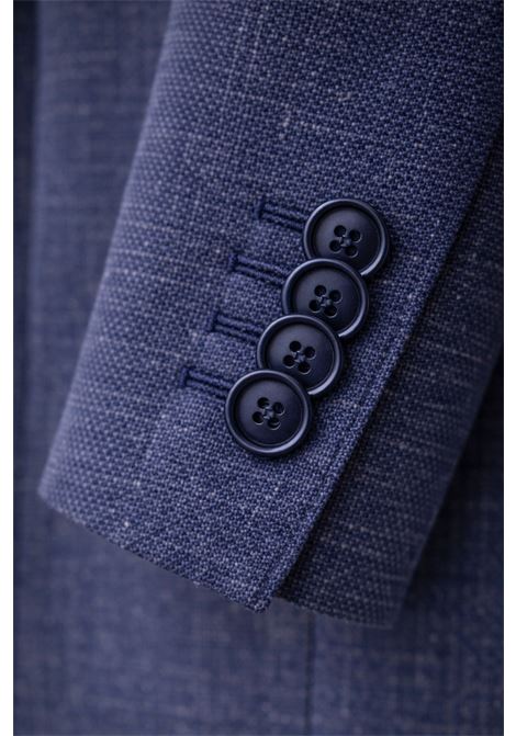 Giacca sartoriale Tagliatore blu avion in lana e lino  Made in Italy TAGLIATORE | GIACCHE | 1SMC26K 470001I3233